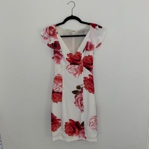Guess white and red Floral dress